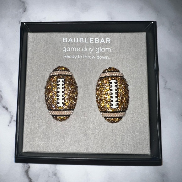 BaubleBar Game Day Glam Football Earrings - Picture 2 of 4